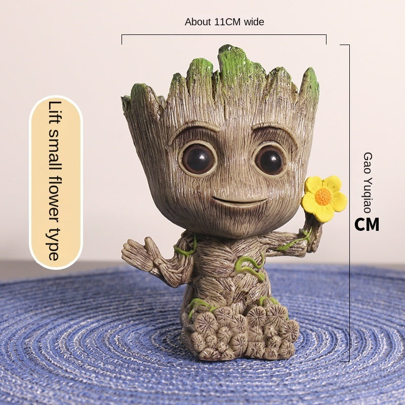 Cute Creative succulent plant flowerpots; small tree people