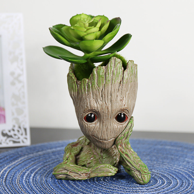 Cute Creative succulent plant flowerpots; small tree people